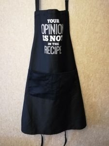 plain black apron