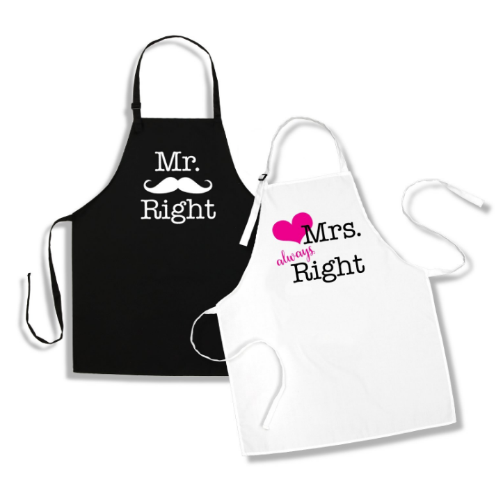 His And Hers Cooking Aprons For Wedding Couples