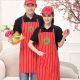 red stripe apron